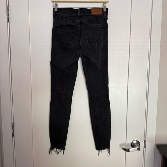 Madewell 9" High-Rise Skinny Ankle Jeans Womens Sz 27 Black Button Fly Raw Hem - Picture 5 of 15